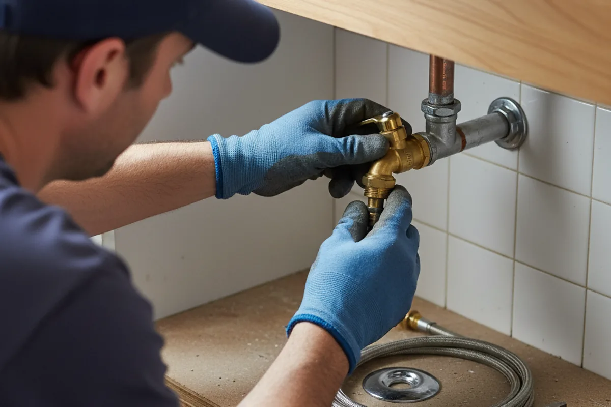 Shutoff valve and fitting work during Burst Pipe Repair in Redding